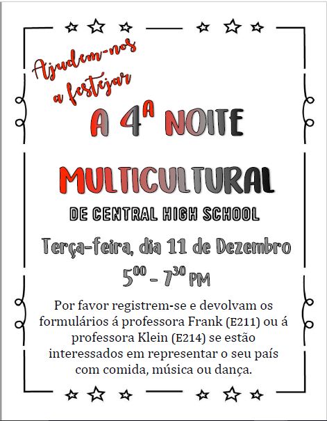 Multicultural Night 2018 Flyer Portuguese 